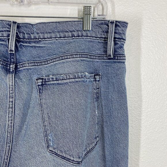 Frame Jeans Womens Size 31 Le Garcon Beldon Rip Destroyed Cropped Blue Denim - Picture 8 of 12